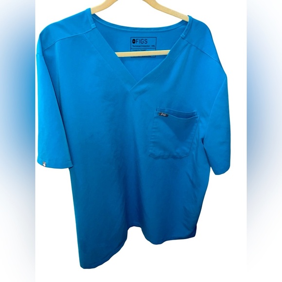 Men’s FIG scrub shirt- Turquoise blue Men’s XXL - Picture 2 of 6